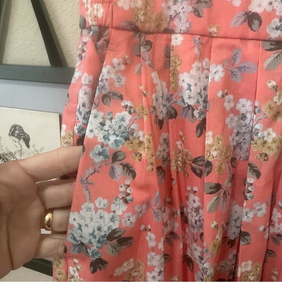 J.CREW | Liberty Fabric Coral Floral Lined Skirt Size 12 - Picture 5 of 13